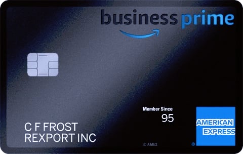 magen de la tarjeta Amazon Business Prime American Express Card. La imagen muestra la tarjeta en primer plano, resaltando su diseño distintivo y el logotipo de Business prime y American Express.