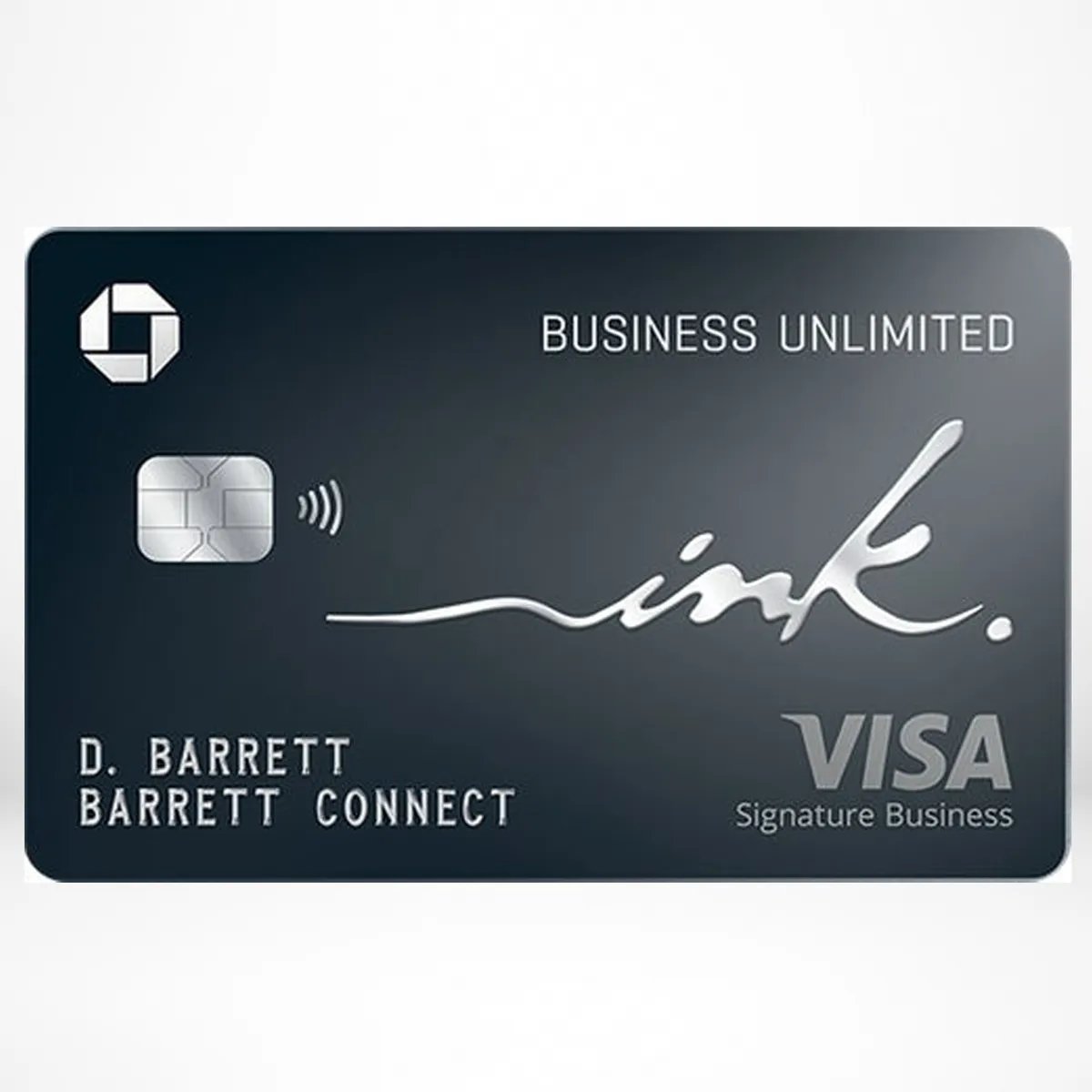 Imagen de la tarjeta de crédito Ink Business Unlimited® de Chase Bank. La imagen muestra la tarjeta en primer plano, resaltando su diseño y características distintivas.